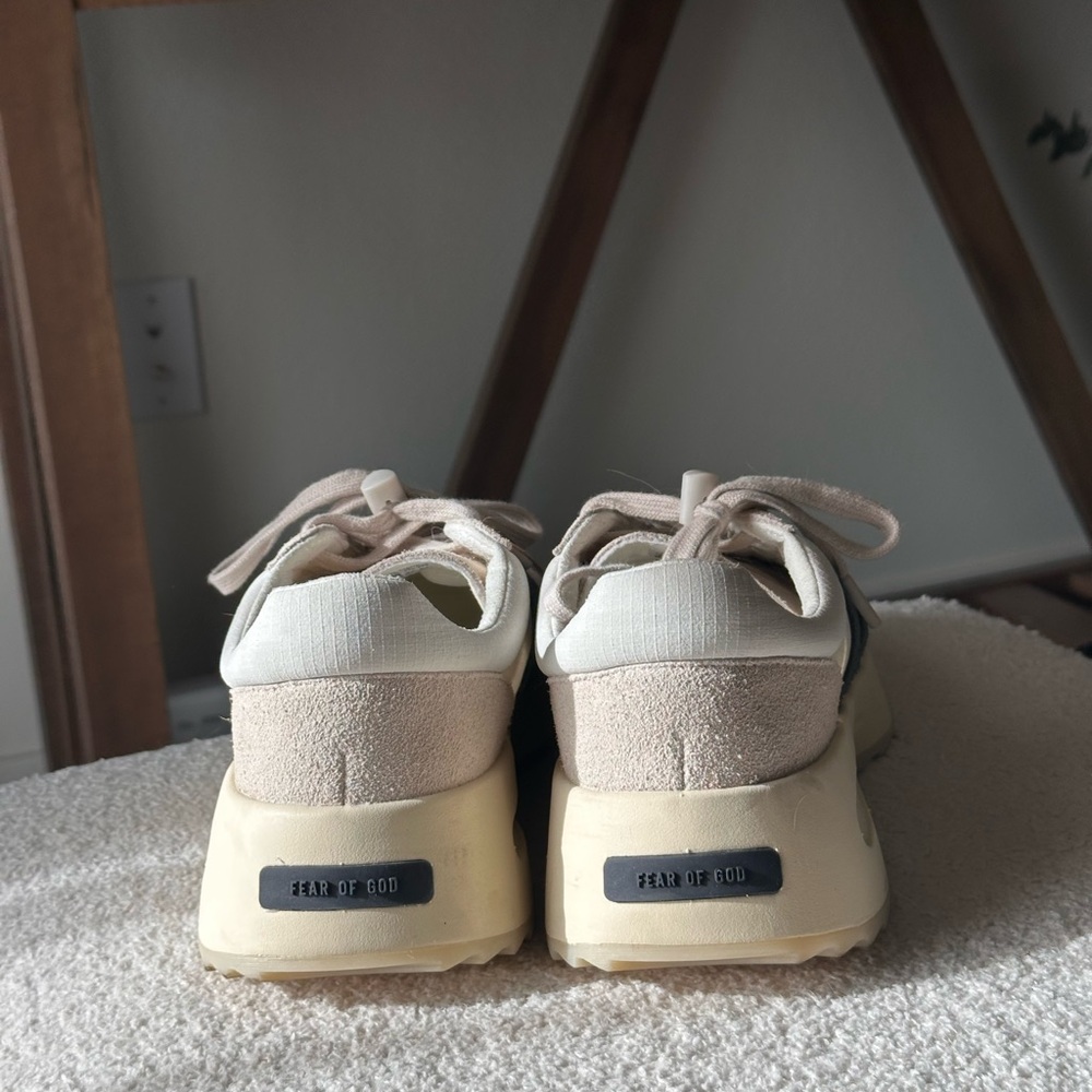Adidas Fear of God Collab Cream and Black Sneakers - Picture 2 of 5